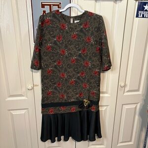 Georgiano Women’s Chic Floral Dress with Red Accents